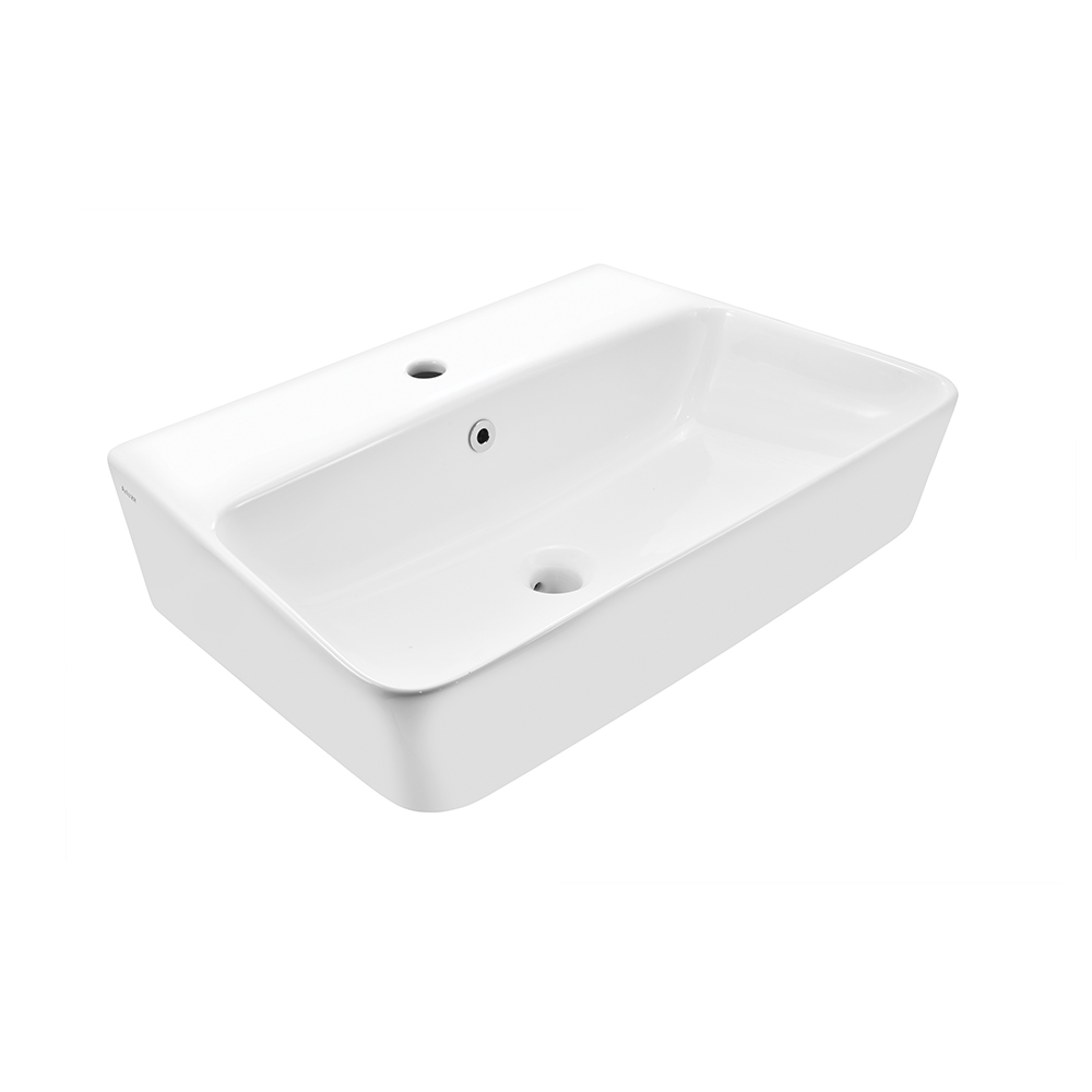 WALL HUNG BASIN WITH FIXING ACCESSORIES - ARTIZE SWARE - ( WHITE - ARTIZE DESIGNER - 650x450 mm - 26inchX18inch ) | SKU: ADS-WHT-64805