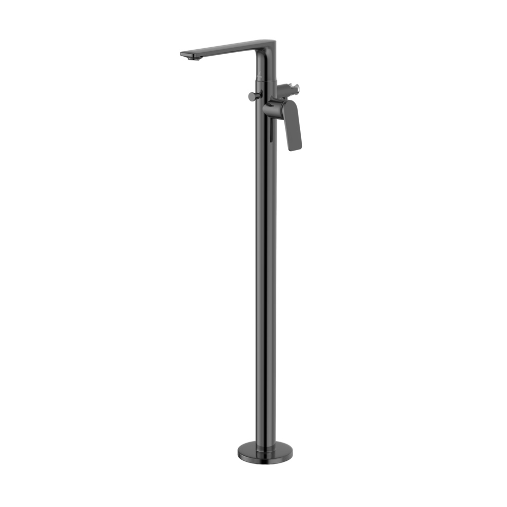 Exposed parts of floor mounted single lever bath mixer