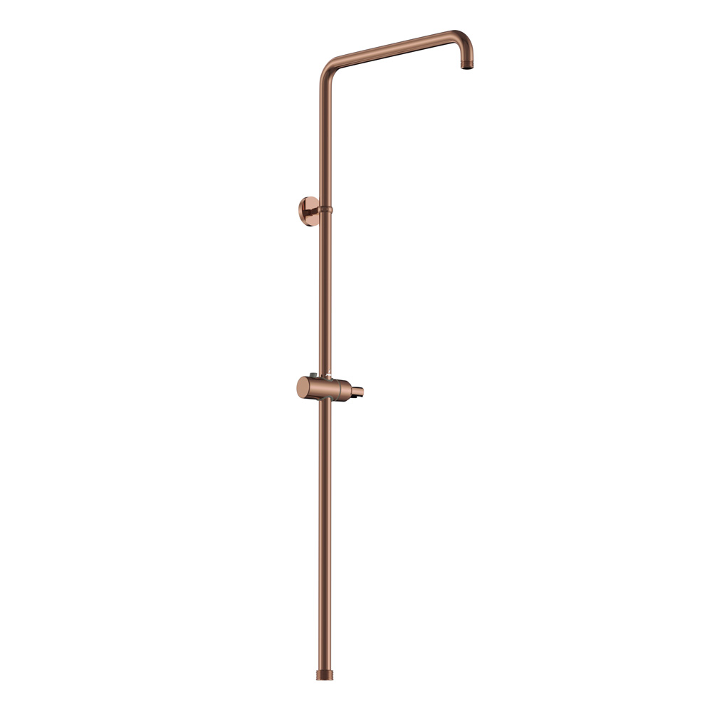 Exposed Shower Pipe with Hand Shower Holder - Blush Gold Bright PVD
