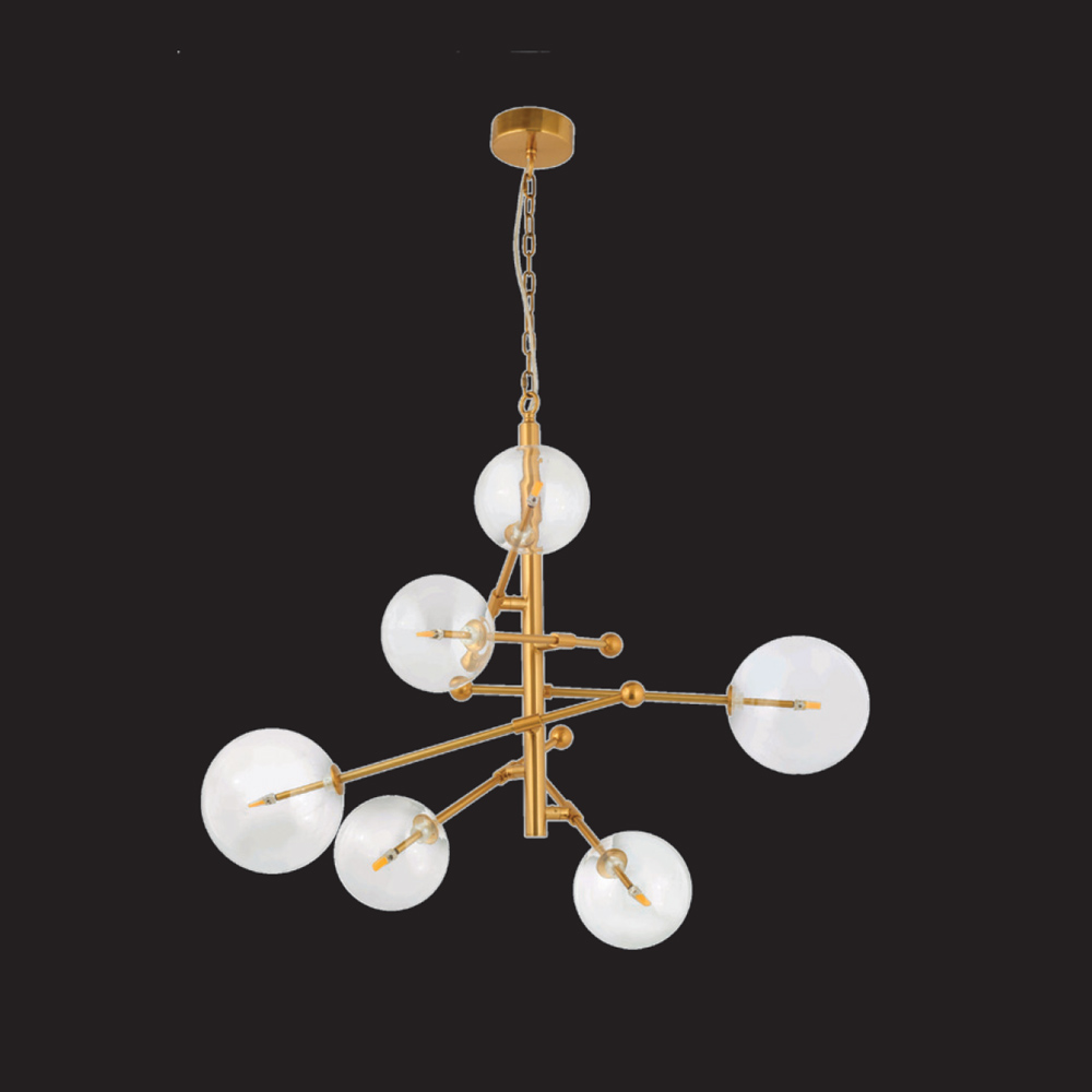 6 Light Clear Glass Ceiling Light